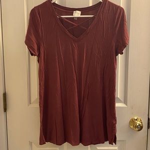 Cupio Cross Neck Front Detail Top